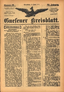 Gnesener Kreisblatt 1915.06.12 Jg.64 Nr46