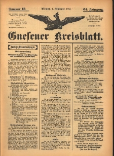 Gnesener Kreisblatt 1915.09.01 Jg.64 Nr69