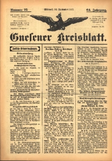 Gnesener Kreisblatt 1915.09.22 Jg.64 Nr75