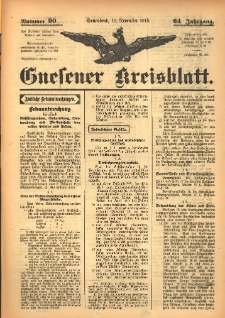 Gnesener Kreisblatt 1915.11.13 Jg.64 Nr90
