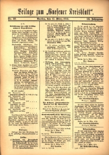 Beilage zum &bdquo;Gnesener Kreisblatt&rdquo; 1916.03.22 Nr22