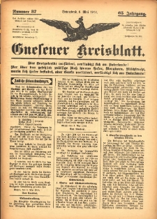 Gnesener Kreisblatt 1916.05.06 Jg.65 Nr37