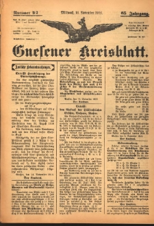 Gnesener Kreisblatt 1916.11.15 Jg.65 Nr92