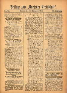 Beilage zum „Gnesener Kreisblatt” 1916.11.15 Nr92