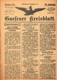 Gnesener Kreisblatt 1916.12.16 Jg.65 Nr101