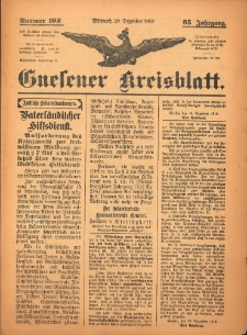 Gnesener Kreisblatt 1916.12.20 Jg.65 Nr102
