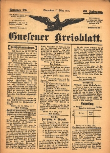Gnesener Kreisblatt 1917.03.17 Jg.66 Nr22