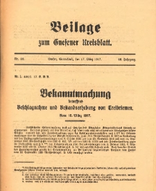 Beilage zum „Gnesener Kreisblatt” 1917.03.17 Nr22