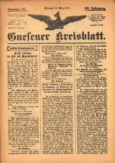 Gnesener Kreisblatt 1917.03.21 Jg.66 Nr23