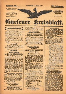 Gnesener Kreisblatt 1917. 03.31 Jg.66 Nr26