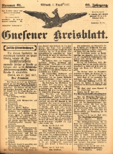 Gnesener Kreisblatt 1917.08.01 Jg.66 Nr61