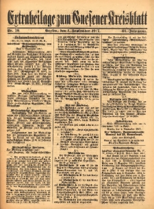 Extrabeilage zum Gnesener Kreisblatt 1917.09.01 Nr70