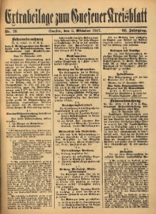 Extrabeilage zum Gnesener Kreisblatt 1917.10.03 Nr79