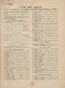 Wykaz Zbóż Ozimych, Uznanych Warunkowo na Pniu przez Wielkopolską Izbę Rolniczą 1931 R.2