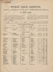 Wykaz Zbóż Ozimych, Uznanych Warunkowo na Pniu przez Wielkopolską Izbę Rolniczą 1933 R.4