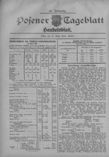 Posener Tageblatt. Handelsblatt 1906.03.15 Jg.45