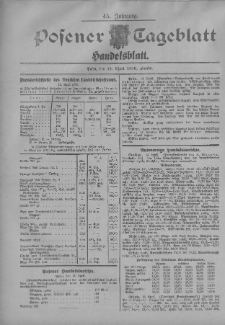 Posener Tageblatt. Handelsblatt 1906.04.14 Jg.45
