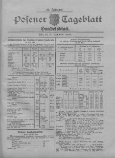 Posener Tageblatt. Handelsblatt 1906.04.20 Jg.45