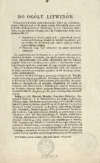 Do ogółu Litwinów