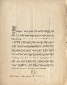 [Odezwa Inc.:] " Przychodzę do Was przemówić w imieniu znanej Wam instytucyi narodowej, którą jest Szkoła Polska w Paryżu na Batignolles ..."