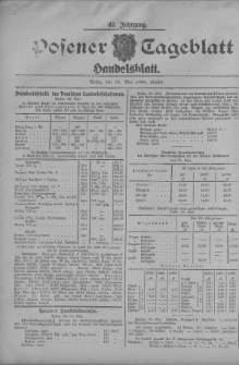 Posener Tageblatt. Handelsblatt 1908.05.25 Jg.47
