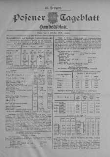 Posener Tageblatt. Handelsblatt 1906.10.08 Jg.45