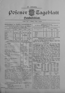 Posener Tageblatt. Handelsblatt 1906.10.09 Jg.45