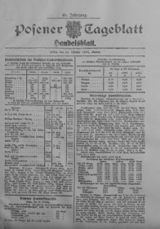 Posener Tageblatt. Handelsblatt 1906.10.18 Jg.45