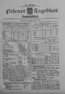 Posener Tageblatt. Handelsblatt 1906.10.24 Jg.45