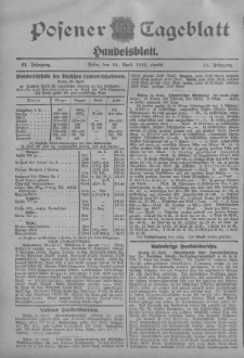 Posener Tageblatt. Handelsblatt 1912.04.24 Jg.51