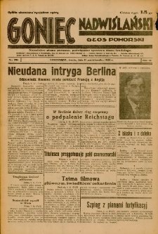 Goniec Nadwiślański: Głos Pomorski: Niezależne pismo poranne, poświęcone sprawom stanu średniego 1933.10.11 Nr234