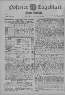 Posener Tageblatt. Handelsblatt 1912.05.22 Jg.51
