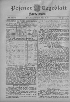 Posener Tageblatt. Handelsblatt 1912.09.07 Jg.51
