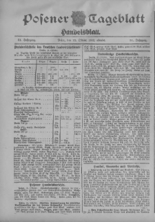 Posener Tageblatt. Handelsblatt 1912.10.15 Jg.51