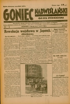 Goniec Nadwiślański: Głos Pomorski: Niezależne pismo poranne, poświęcone sprawom stanu średniego 1936.03.01 R.12 Nr51