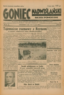 Goniec Nadwiślański: Głos Pomorski: Niezależne pismo poranne, poświęcone sprawom stanu średniego 1936.03.04 R.12 Nr53