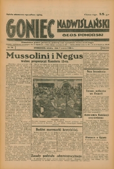 Goniec Nadwiślański: Głos Pomorski: Niezależne pismo poranne, poświęcone sprawom stanu średniego 1936.03.07 R.12 Nr56