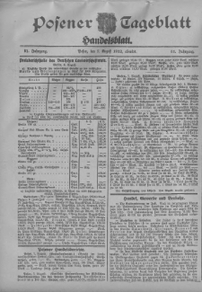 Posener Tageblatt. Handelsblatt 1912.08.07 Jg.51