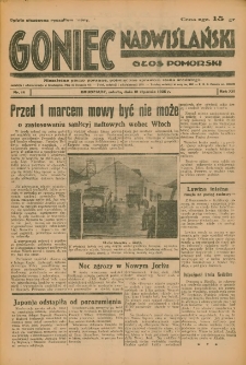 Goniec Nadwiślański: Głos Pomorski: Niezależne pismo poranne, poświęcone sprawom stanu średniego 1936.01.18 R.12 Nr14