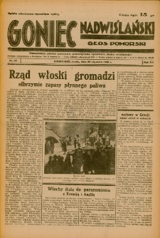 Goniec Nadwiślański: Głos Pomorski: Niezależne pismo poranne, poświęcone sprawom stanu średniego 1936.01.29 R.12 Nr23