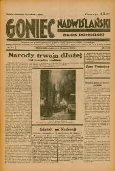 Goniec Nadwiślański: Głos Pomorski: Niezależne pismo poranne, poświęcone sprawom stanu średniego 1936.03.20 R.12 Nr67