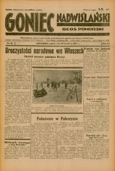 Goniec Nadwiślański: Głos Pomorski: Niezależne pismo poranne, poświęcone sprawom stanu średniego 1936.04.24 R.12 Nr96