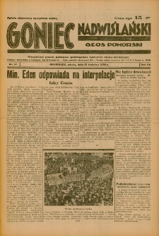 Goniec Nadwiślański: Głos Pomorski: Niezależne pismo poranne, poświęcone sprawom stanu średniego 1936.04.25 R.12 Nr97