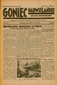 Goniec Nadwiślański: Głos Pomorski: Niezależne pismo poranne, poświęcone sprawom stanu średniego 1936.04.29 R.12 Nr100