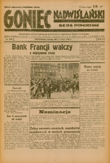 Goniec Nadwiślański: Głos Pomorski: Niezależne pismo poranne, poświęcone sprawom stanu średniego 1936.05.09 R.12 Nr109