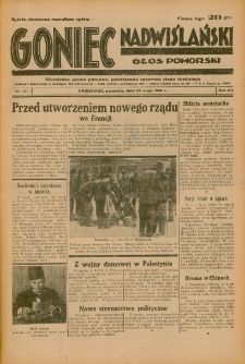 Goniec Nadwiślański: Głos Pomorski: Niezależne pismo poranne, poświęcone sprawom stanu średniego 1936.05.24 R.12 Nr121