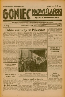Goniec Nadwiślański: Głos Pomorski: Niezależne pismo poranne, poświęcone sprawom stanu średniego 1936.06.04 R.12 Nr129