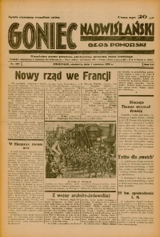 Goniec Nadwiślański: Głos Pomorski: Niezależne pismo poranne, poświęcone sprawom stanu średniego 1936.06.07 R.12 Nr132