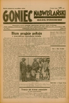 Goniec Nadwiślański: Głos Pomorski: Niezależne pismo poranne, poświęcone sprawom stanu średniego 1936.06.09 R.12 Nr133