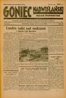 Goniec Nadwiślański: Głos Pomorski: Niezależne pismo poranne, poświęcone sprawom stanu średniego 1936.06.14 R.12 Nr137